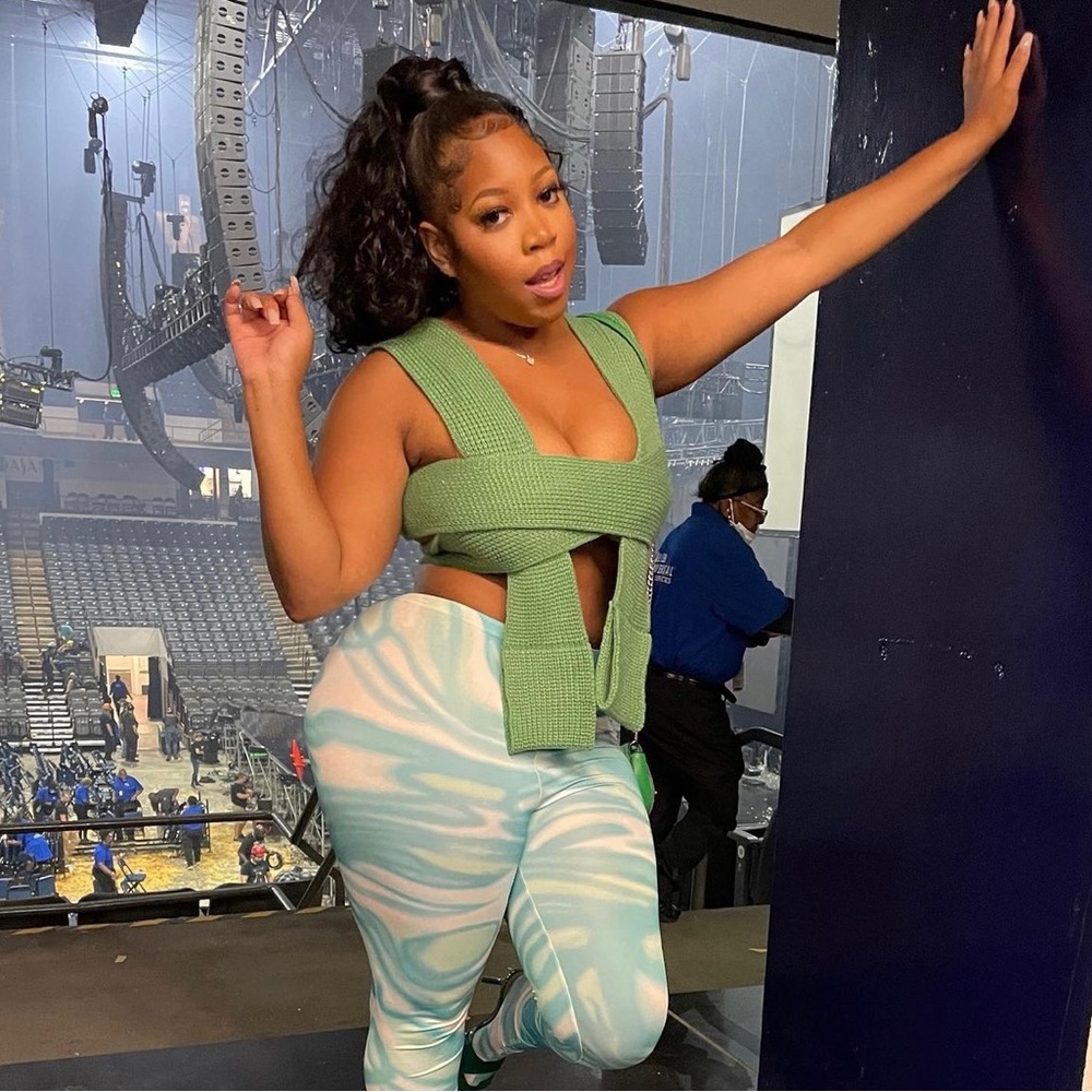 Green sweater wrap top